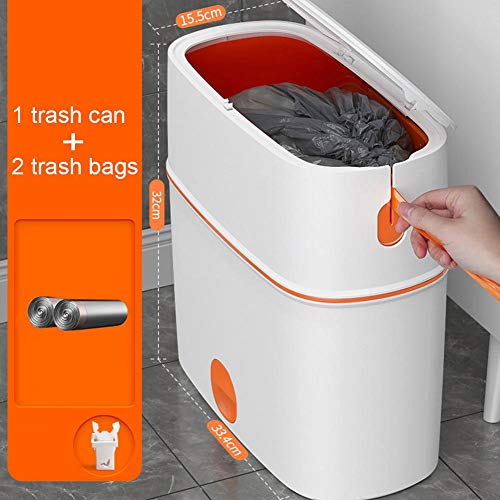 Lixo wpyyi lata com tampa lixo portátil de embalagem automática para banheiro de cozinha banheiro