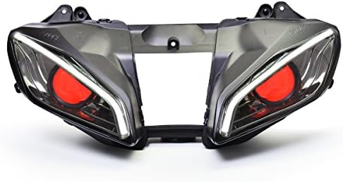 Conjunto do farol de LED KT para YZF R6 2008- Red Demon Eyes Eyes personalizados modificados motocicletas