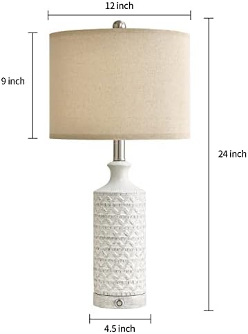 Pokat 24 3 Way Dimmable Touch Table Lamp conjuntos de 2 luminárias de mesa de cerâmica contemporânea