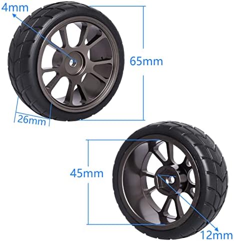 Pneus de borracha Gohooby 2,55in e aros de roda hexadecipais de 12 mm, compatíveis com traxxas tamiya 1/10 rc no road carros de turismo