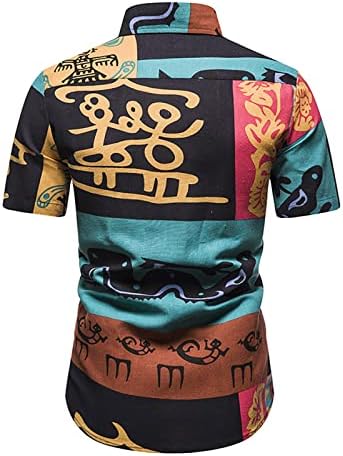 Camisas de verão bmiSegm para homens mens 3d de impressão digital bolso fivela lapela de manga curta