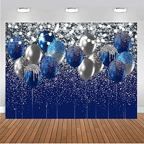 Chaiya 10x8ft Royal Blue Balloon Balloon Party Decorations Backdrop para festa de aniversário de aniversário da família Festa de formatura Tabela de bolo decoração Cy-219