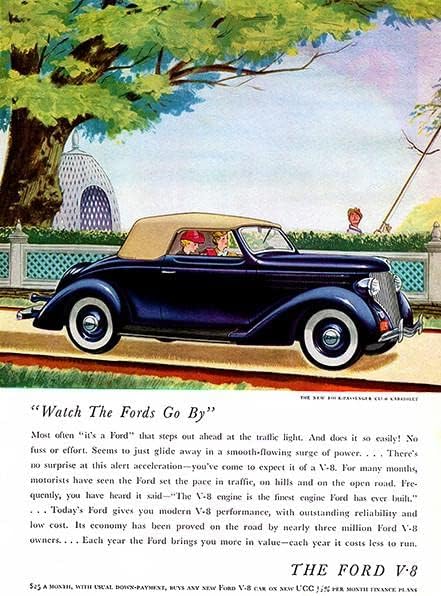1936 Ford Club Cabriolet - ímã de publicidade promocional
