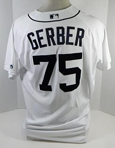 Detroit Tigers Mike Gerber 75 Game usou White Jersey 46 DP20891 - Jerseys MLB usada para