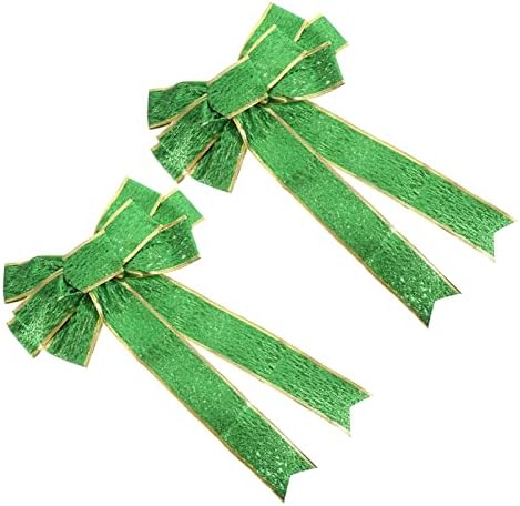 Bestoyard Garland Garland 2pcs Patricks Day Wreath Sexins lantejoulas verdes shamrock bowknot pingente pingente