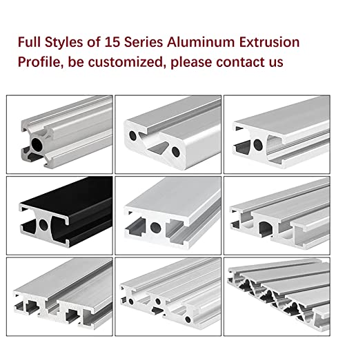 Mssoomm 2 pacote 1515 Comprimento do perfil de extrusão de alumínio 38,58 polegadas / 980 mm Silver,