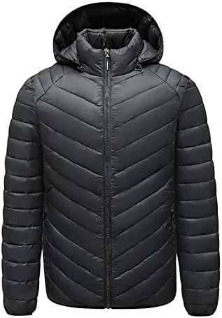 Jaqueta de puffer de fsakjkee masculino, 2022 casacos de inverno frio com capuz de espessura