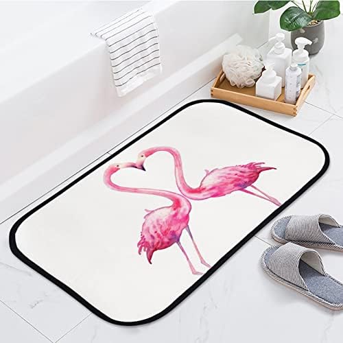 Vantaso Soft Bath Door Tapete de tapete de aquarela flamingo AMO AMOR NÃO SLIP DOOTMAT TATS DE ENTRADA PARA