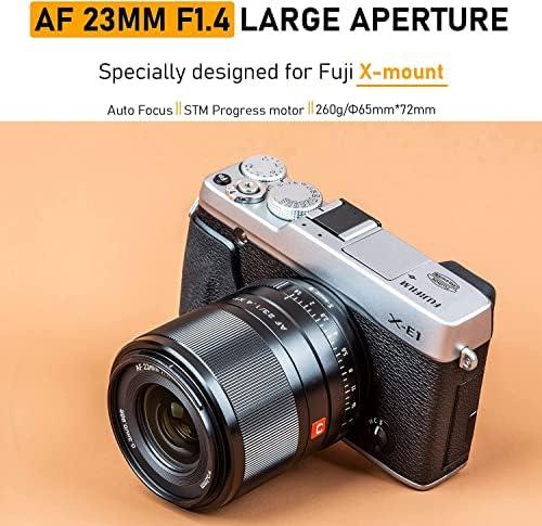 Viltrox Auto Focus 23mm f/1.4 XF Lente V2 para Fujifilm X-Mount X-A10/A3/A5/A7/E2S/E3/E4/H1/PRO2/PRO3/S10/T1/T1