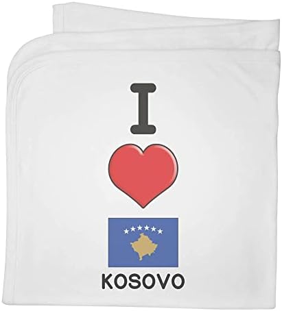 Azeeda 'I Love Kosovo' Cotton Baby Blanket / Shawl
