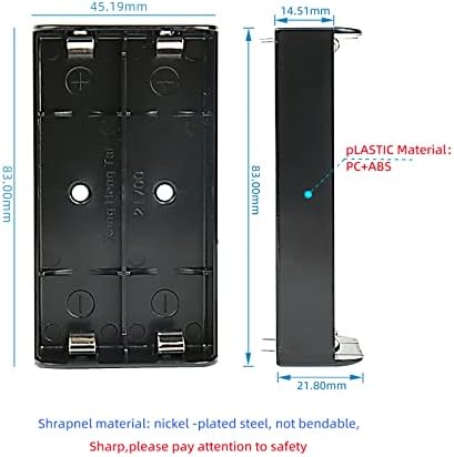 Caixa de caixa de bateria Bistook 21700 para projetos de PCB, 4-pacote, 2 slot cada