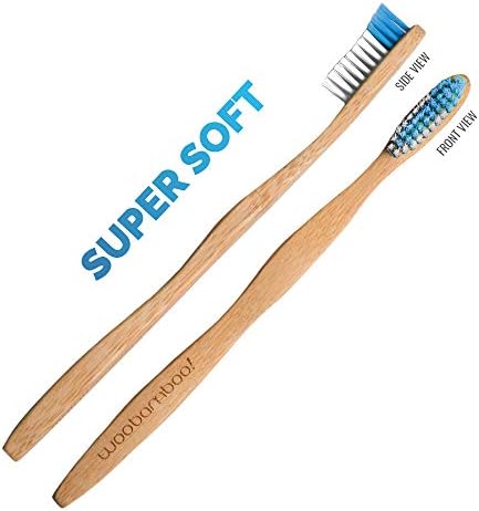 Escova de dentes de bambu woobamboo - adulto - cerdas super macias - cerdas de nylon livres de bpa -