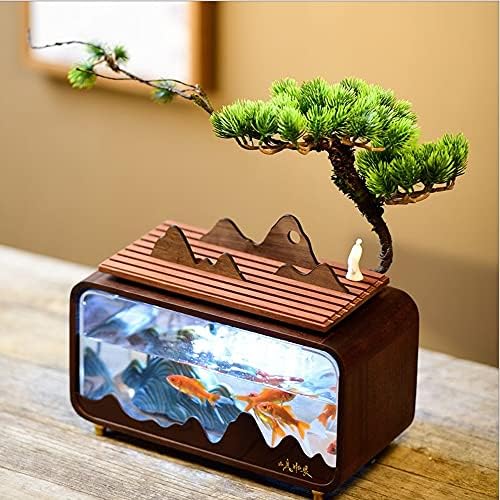 Zlbyb USB Mini Aquarium Fish Tank com lâmpada LED Light Light Home Office Desktop Tea Table Decoration