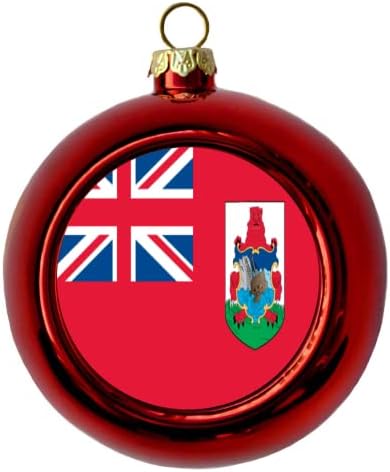 Bandeira das Bermudas Funnic Christmas Ball Tree Ornamentos de celebridades Face Red Christmas Ball Christmas Ball