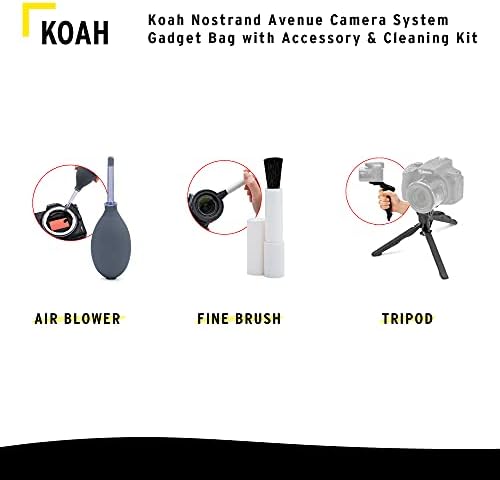 Koah Nostrand Avenue Camera System Gadget Bag com Kit de Acessório e Limpeza