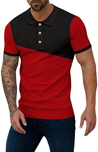 2023 Novos homens de verão moda moda macia lapel colorida combinando com manga curta camiseta de camiseta