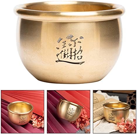 Housoutil Copper Good Luck Jar Ashtray Incense Burner Home Feng Shui Decoração de ouro