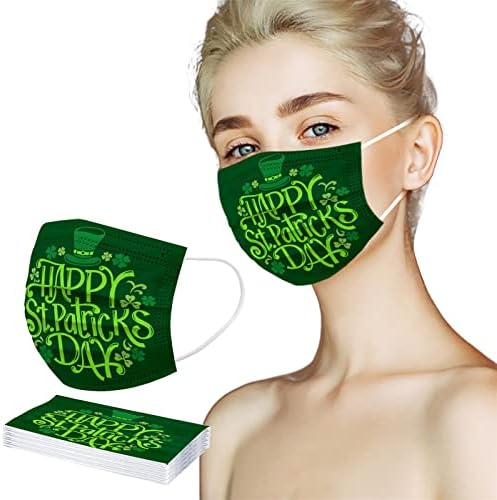 São Patricks Day Disponível Máscaras Faciais para Adultos Mulheres, Homens, Shamrock Anti Dust