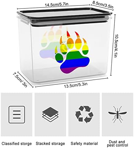Caixa de armazenamento de pata de orgulho gay Caixa de armazenamento de alimentos plásticos recipientes de recipientes