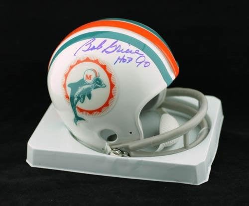 Bob Griese assinou TB Miami Dolphins Mini Capace