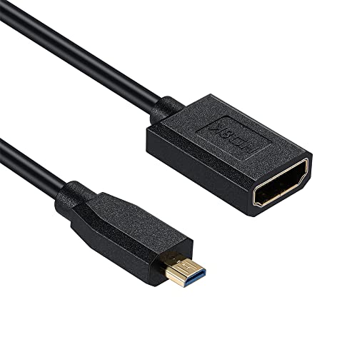 Mysruida 1ft 8k Micro HDMI 2.1 a HDMI 2.1 Cabo, 8K Micro HDMI Male a 8K HDMI Feminino Adaptador de extensão