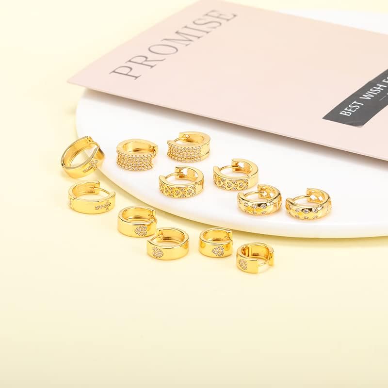 T3Store minimalista geométrica redonda fivela de ouvido de zircão para mulheres Brincos de joias
