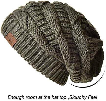 Somaler Knit Feanie Hat for Women Gordes Dizedize Chunky Winter Slouchy Gorro de chapéus de esqui