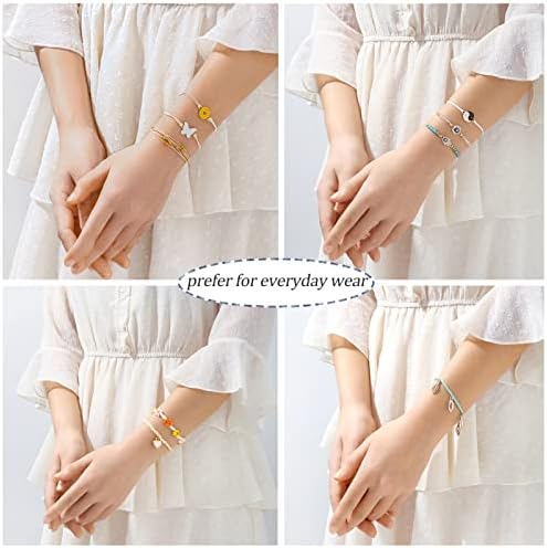 20 peças Bracelets de cordas para mulheres meninas adolescentes, pacote de pulseiras de olho