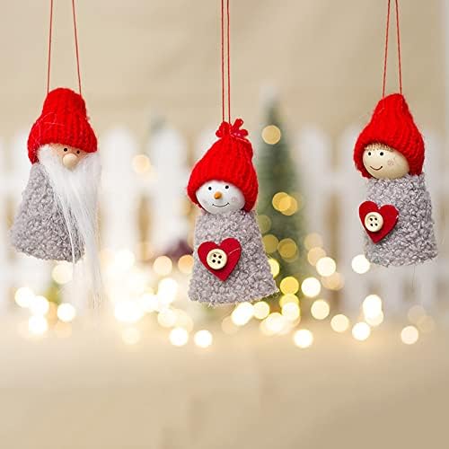 Decorações de Natal Pingente de pingente de boneca de madeira Mini pingente de vidro de vidro de Natal
