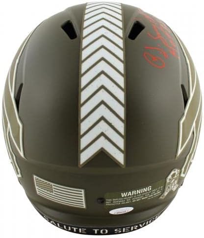 Bills O.J. Simpson Hof 85 Saluta assinada para atender a Speed ​​Rep capacete de velocidade JSA Wit - Capacetes
