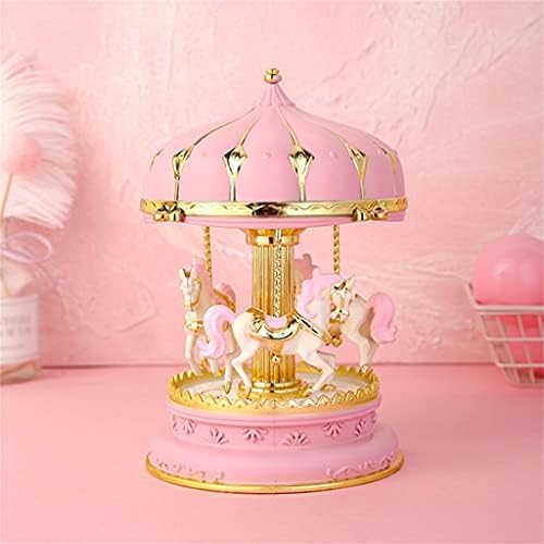 BBSJ Elegant Colorido Glitter Carousel Box Box Girl Girl Ano Novo Presente de Aniversário (Cor: D, Tamanho