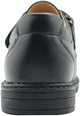 Ahannie Boys Leather School Uniform Sapato Oxford Kids Black Loafer Slip-On Shoes