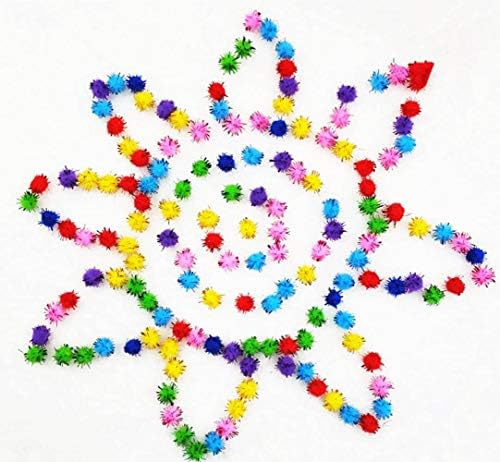 Pacote Tech-P® 300 20mm Pom Pom Poms Glitter Balls Small Sparkle Balls for Arts Crafts Projetos-Cor variada