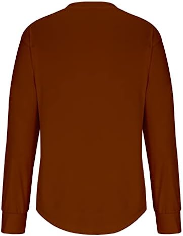 Camisas de pulôver de manga comprida para mulheres, moda feminina no pescoço redondo de manga longa