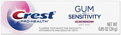 Crest Pro Health Gum e sensibilidade de creme dental para dentes sensíveis, hortelã macia, tamanho da viagem 0,85