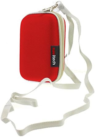 Navitech portátil Red Hard Hard Resistant Mp3 / Mini Dab FM Digital Music Player Case / capa compatível com o