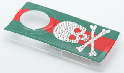 Segunda pele Swarovski Skull Green Red / Para Lumix Telefone 101p / Softbank SPS101-PCCL-501-D001