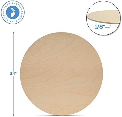 Círculos de madeira de 24 polegadas, 1/8 de polegada de espessura, discos de madeira compensada, embalagem de