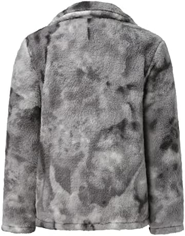 Jaqueta feminina de moda de moda casual lapel lã Fuzzy Faux Shearling Button Casat Oversize Outwear