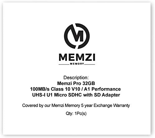 MEMZI PRO 32GB CLASS 10 90MB/S CARTÃO DE MEMÓRIA MICRO SDHC com adaptador SD para akaso v50 elite, v50 pro, v50