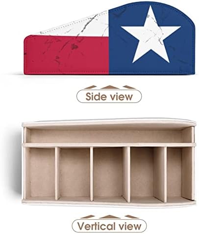 Titular de controle remoto angustiado da bandeira do estado do Texas com 6 compartimentos PU Caixa de armazenamento