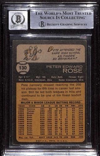 130 Pete Rose - 1973 Topps Baseball Cards classificados BGS Auto 10 - Cartões autografados de beisebol