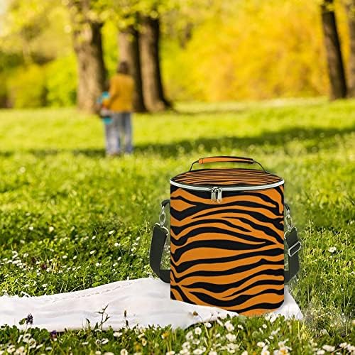 Tiger Orange Stripes Bolsa isolada caixa de gelo portátil mais fria
