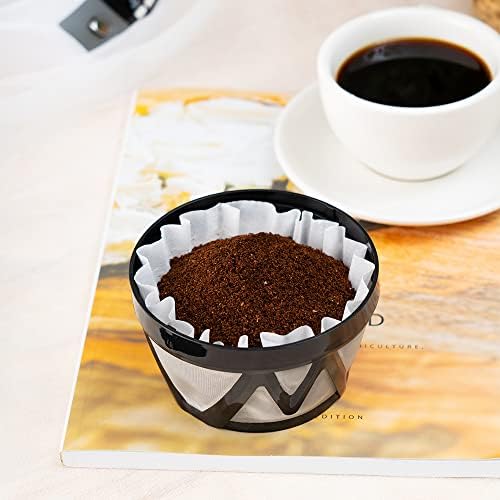 Filtros de papel de café descartáveis ​​para K-Duo Brewer K/Duo Plus Carafe Coffee Hamilers, Filtros de Café Basket para K-DUO Essentials, se encaixa em Benfuchen Sr. Coffee reutilizável 8-12 copo de filtro de cesta, 100 pacote de 100 pacote