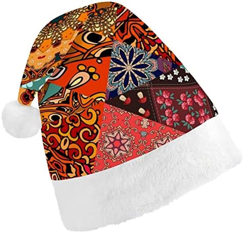 Festivo de retalhos de retalhos de chapéu de natal para o chapéu de Papai Noel para adultos unissex Comfort
