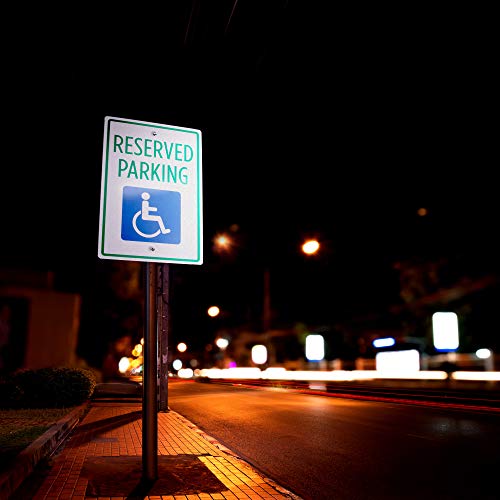 Sinal de estacionamento para handicap - 18 x 12 Sinal de aviso de segurança de alumínio para estacionamentos,