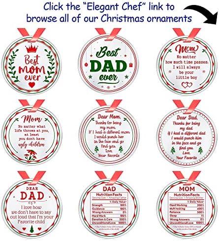 Presente de ornamento de Natal do Chef Elegante para Stepdad- Melhor Pai Bonus Ever- Xmas Holidays