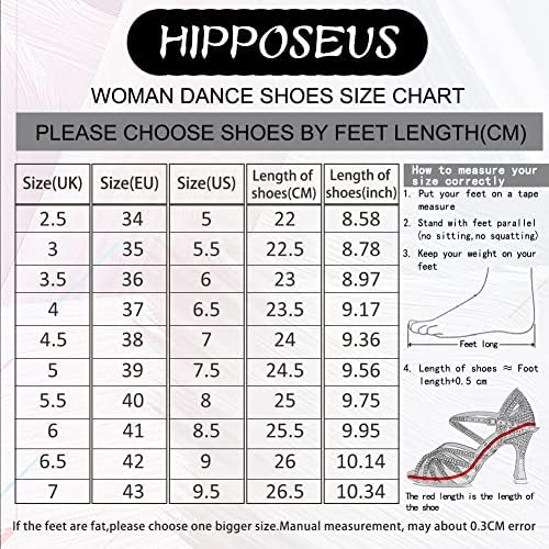 Sapatos de dança latina de Hiposeus para mulheres com laço de dedo fechado Salas de dança de tango de salão de salão de baile salto baixo, modelo L318