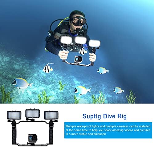Suptig Dive Rig, Monte Cold Shoe, Luzes à prova d'água Montagem rápida compatível com GoPro Hero 11 Hero