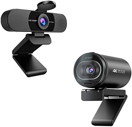 Emeet 1080p webcam com microfone, câmera da web C960 e webcam 4K com microfone, s600 Ultra HD 60fps